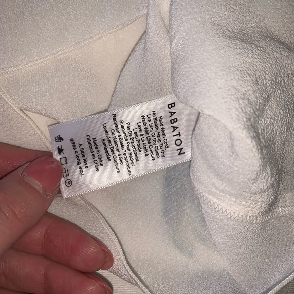 Flare Sleeve Aritzia Babaton White Blouse - Picture 5 of 5